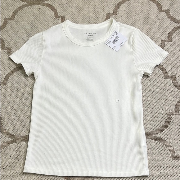 American Eagle Outfitters Tops - American Eagle Outfitters Hey Baby tee White Short Sleeve Tee Classic Crew Neck
